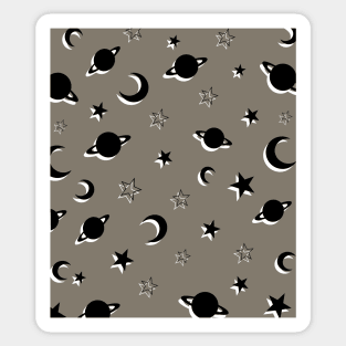 Saturn, Stars and Moons Pattern Sticker
